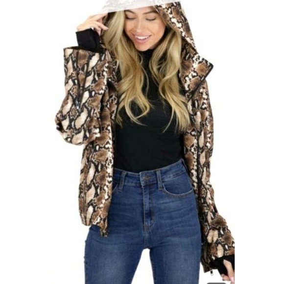 Judith March Jackets & Blazers - Judith March Sahara Snake Hooded Windbreaker